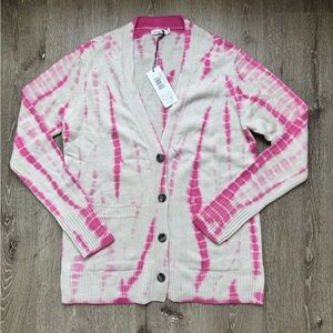 Unsubscribed Pink Tie-Dye Button-Front Cardigan Size XXS NWT MSRP $328
